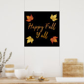 Happy Herfst Y'all herfst Maple Leaf Poster (Keuken)
