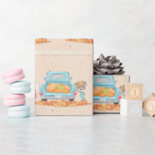 Happy Herfst Y'all Herfst Thema Beren Pompoen Truc Cadeaupapier