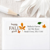 Happy Herfst Y'all Leaves Fun Custom Address Etiket (Insitu)