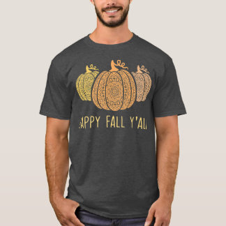 Happy Herfst Y'all-mandala Pumpkins Autumn Herfst  T-shirt