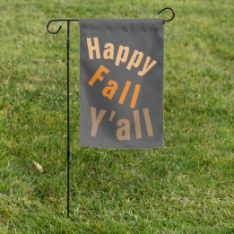 Happy Herfst Y'all Oranje Brown Typografie Tuinvlag