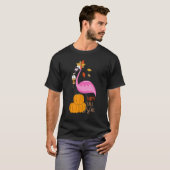 Happy Herfst Y'all Pompoen Flamingo Herfst Graphic T-shirt (Voorkant volledig)