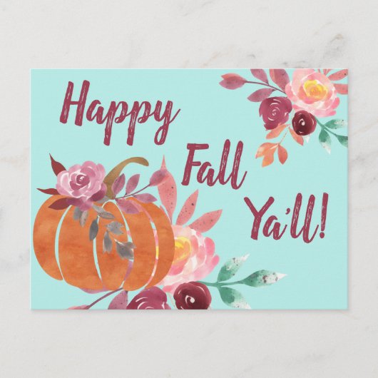 Happy Herfst Y'all Pumpkin Briefkaart (Voorkant)