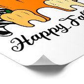 Happy Herfst Y'all Pumpkin Tooth Leopard Zebra Hal Poster (Hoek)