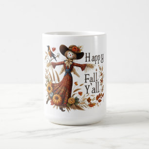 Happy Herfst Yall Schattigee vogelverschrikker en Koffiemok