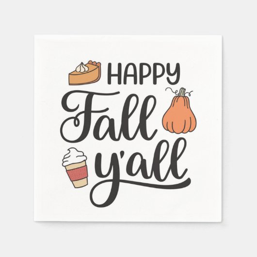 Happy Herfst Y'all Servet (Voorkant)