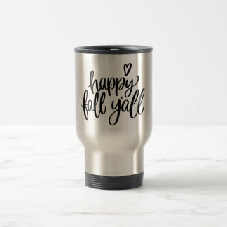 Happy Herfst Y'all Stainless Steel Grey Travel Mug Reisbeker