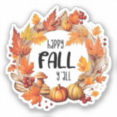 Happy Herfst Y'all Sticker (Voorkant)