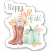Happy Herfst Y'all Sticker (Voorkant)