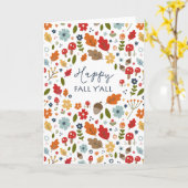 Happy Herfst Y'all Thanksgiving Herfst Kaart (Gele Bloem)