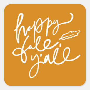 Happy Herfst Y'all Vierkante Sticker