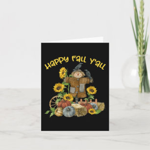 Happy Herfst Y'all vogelverschrikker Thanksgiving Kaart