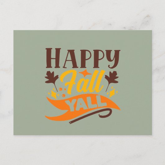 Happy Herfst Y'all woordkunst Briefkaart (Voorkant)