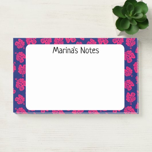 Happy Hibiscus Flower Personal Post-it® Notes (Bureau)