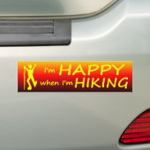 Happy Hiking Sunset Bumpersticker (Op auto)