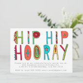 Happy Hip Hip Horay Anniversaire Invitation de fêt (Debout devant)
