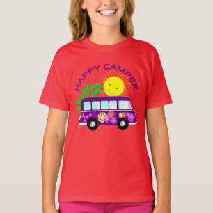 Happy Hippie Camper Van Fun Colorful Graphic T-shirt