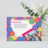 Happy Hippie Flower Power Dank je opmerkingen Kaart (Staand voorkant)