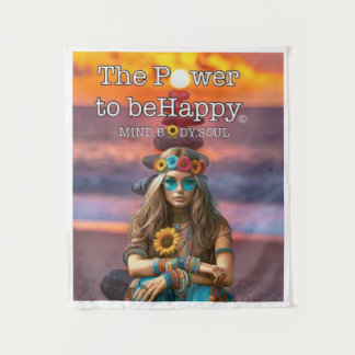 HAPPY HIPPIE MEISJE TAPIJT MUUR KUNST WANDKLEED