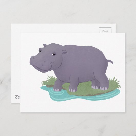 Happy Hippo Briefkaart (Voorkant / Achterkant)