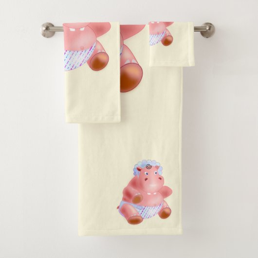 Happy Hippo Grappige Badhanddoeken Bad Handdoek (Insitu)