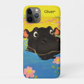 Happy Hippo in Blooming Pond Case-Mate iPhone Case (Achterkant)