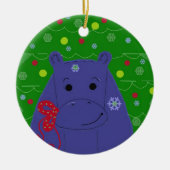 Happy Hippo-kerstontwerp Keramisch Ornament (Voorkant)