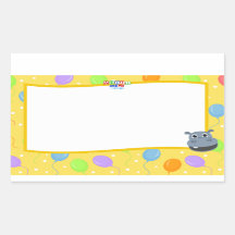 Happy Hippo Naam Tag Sticker