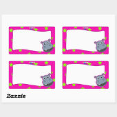 Happy Hippo Nom étiquette Sticker (Feuille)