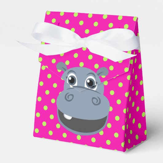 Happy Hippo Party Favor Box Bedankdoosjes (Voorkant Zijde)