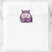 Happy Hippo producten Vierkante Sticker (Tas)