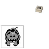 Happy hippo rubberstempel (Gestempeld)