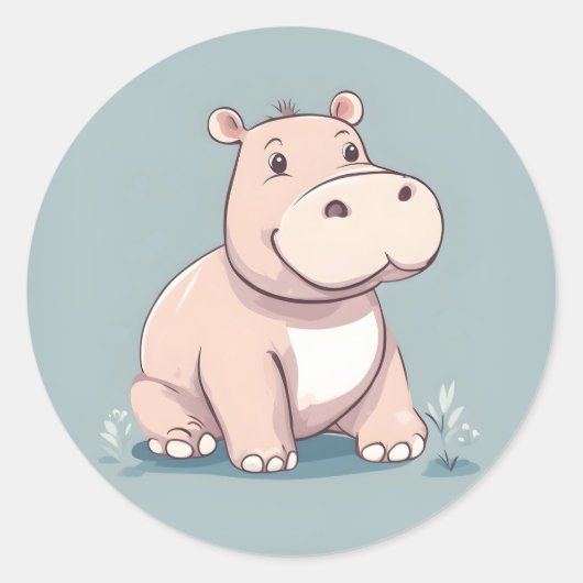 Happy Hippo Sticker (Voorkant)