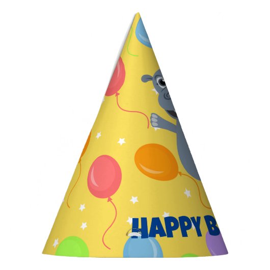 Happy Hippo Verjaardagsfeestje Pet Feesthoedjes (Links)