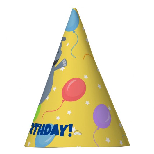 Happy Hippo Verjaardagsfeestje Pet Feesthoedjes (Rechts)