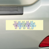 Happy Hippos pastel gingham Bumpersticker (Op auto)