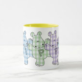 Happy Hippos pastel gingham Mok (Midden)