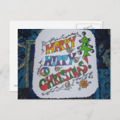 Happy Hippy Christmas Briefkaart. Feestdagenkaart (Voorkant / Achterkant)