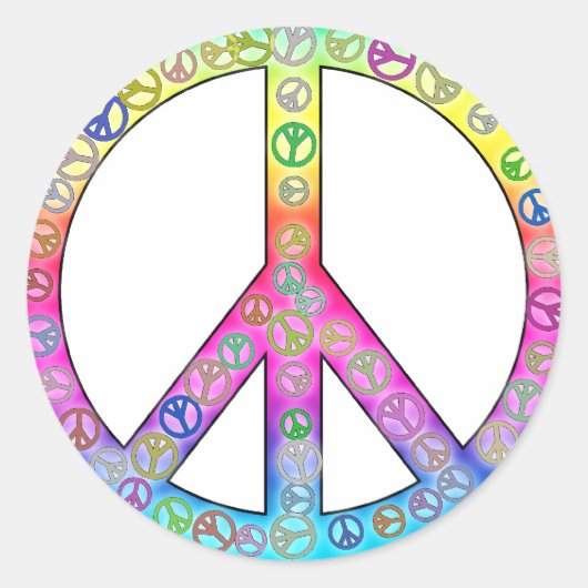 Happy Hippy Color Peace Sticker (Devant)