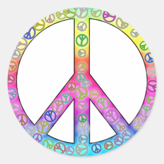 Happy Hippy Kleur Vredesbord Sticker