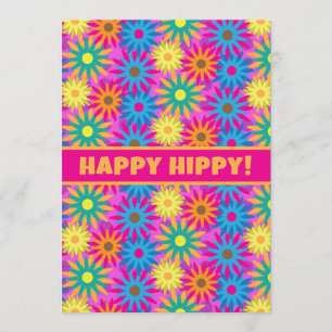 Happy Hippy Verjaardag 1960 Retro 60e BDay Party Kaart