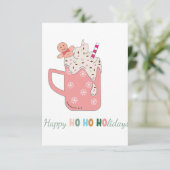 Happy Ho Ho Feestdagen Bedankkaart (Staand voorkant)