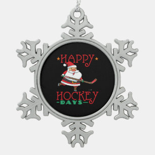 Happy Hockey-dagen - Hockey-kerst Tin Sneeuwvlok Ornament