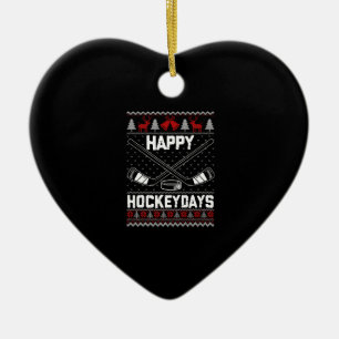 Happy Hockeydays Funny Kersti Hockey Player Keramisch Ornament