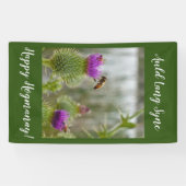 Happy Hogmanay Auld Lang Syne Thistle Spandoek (Horizontaal)