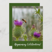 Happy Hogmanay viering Auld Lang Syne Thistle Kaart (Voorkant / Achterkant)