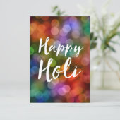 Happy Holi Bokeh Kaart (Staand voorkant)