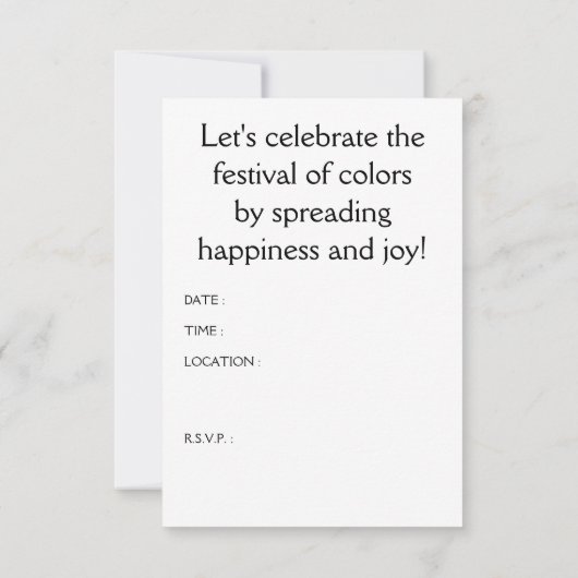 Happy Holi Bokeh Kaart (Achterkant)