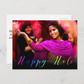 Happy Holi Hai Typographie Photo - Carte postale (Devant / Derrière)