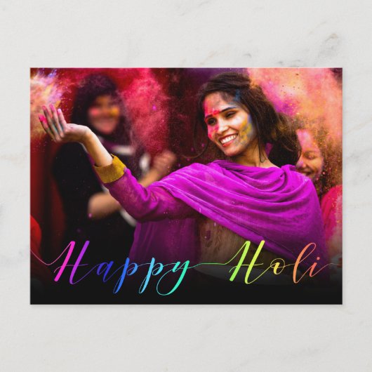 Happy Holi Hai Typographie Photo - Carte postale (Devant)